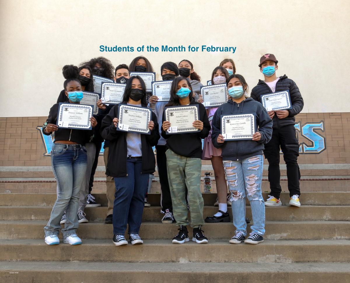 Students of the Month for February Rosemont High School