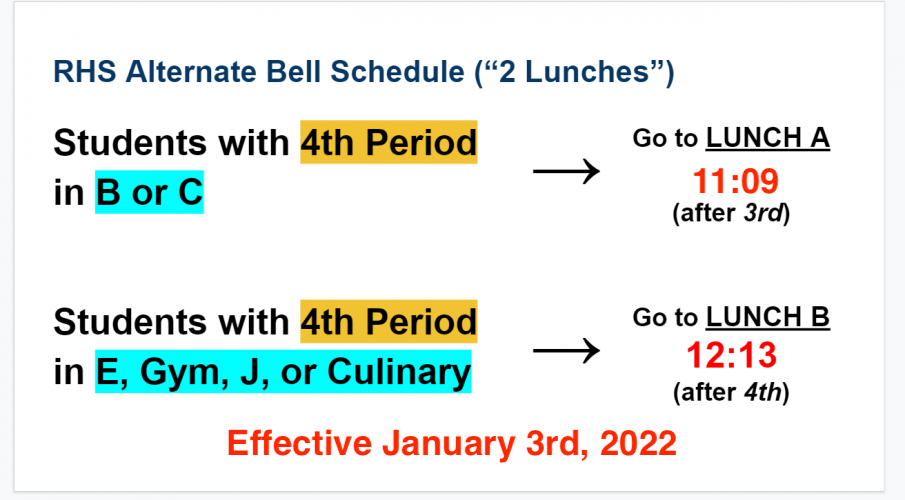 Lunch A and B Effective 1/3/22